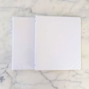 Avery White 1-Inch 3 Ring View Front/Back Binder w/2 Interior Pockets, 2 pcs.